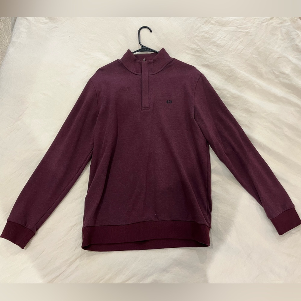 TravisMathew Cloud Quarter Zip 2.0 Maroon Size M